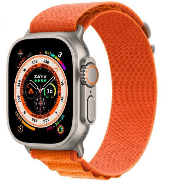 Apple Watch Ultra Titanium case 49mm Orange Alpine Loop GPS+CELL-Medium