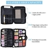 JOURMON Makeup Case 3 Layers Travel Makeup Train Case Crocodile Makeup Bag Organizer Portable Artist Storage Bag with Adjustable Dividers and Shoulder Strap（Black, M）