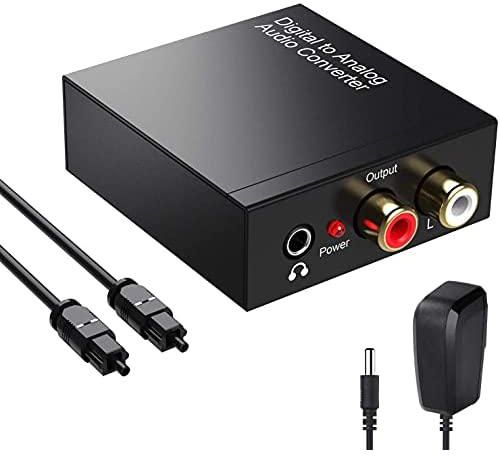 Ntech Optical to RCA Audio Converter, Tackston 192KHz Optical SPDIF Digital to Analog Audio Converter Optical to 3.5mm Jack DAC Converter for HDTV Xbox PS4 Old Stereo System
