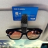 2 Pieces Sunglasses Holder for Car Sun Visor, Universal Car Sunglasses Holder, Eyeglass Mount with Double-Ends Ticket Card Clip, 180-Degree Rotational Clip (Carbon Black)
