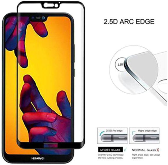 Tempered Glass Screen Protector For Huawei P20 Clear/Black