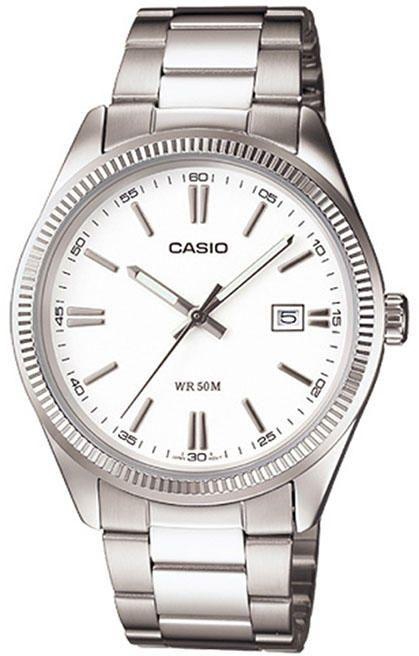 Casio LTP-1302D-7A1VDF Stainless Steel Watch - Silver/White