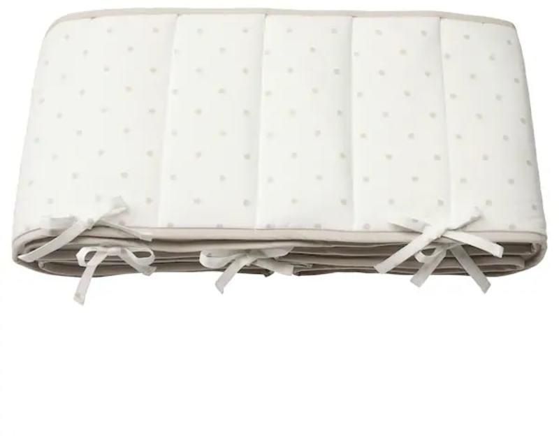 Children's bed protector, dotted., White gray, 60x120 cm from IKEA