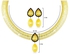 Vera Perla 18K Gold 0.36ct Black Diamonds, Citrine and 13mm Golden Pearl Jewelry Set - 2 pcs.