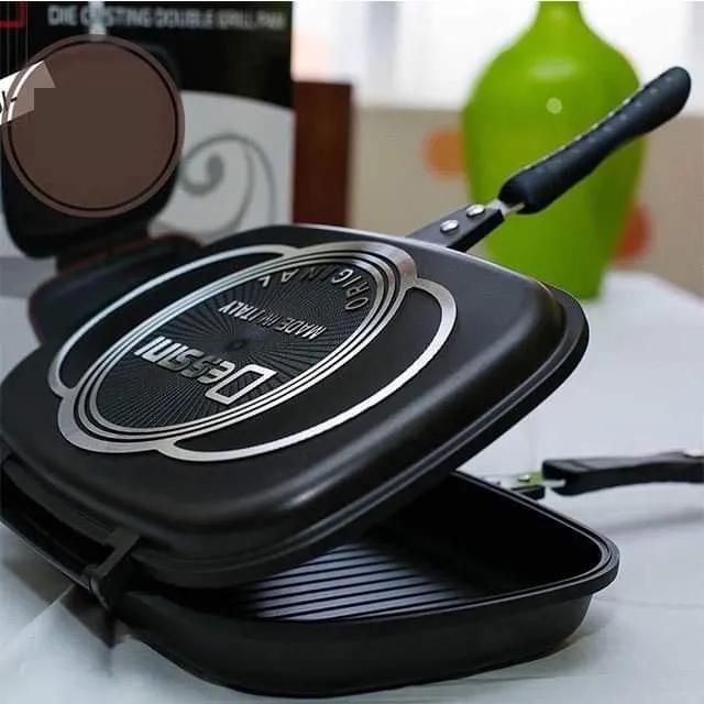 36cm original nonstick kitchen double sided grill pan