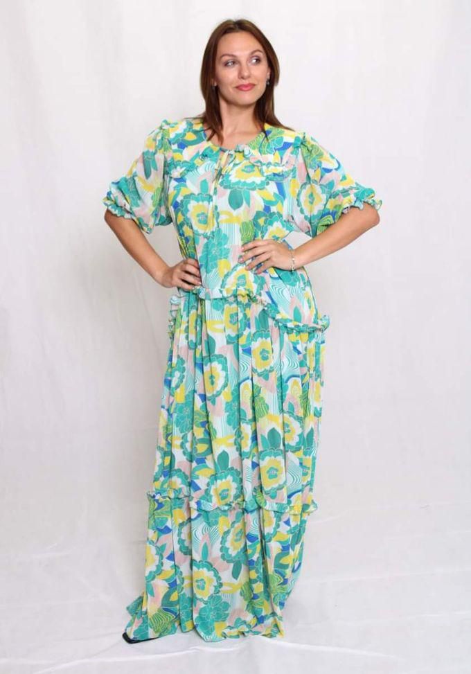 Ricci Casual Floral Wide Long Dress For Woman