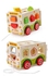Wooden Colorful Shape Sorter Bus With Tangram Classic 3D Push Pull Truck Toy Play Set For Kids