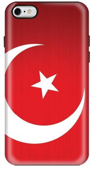 غطاء ممتاز صلب بطبقة ثنائية لامع اللون لهواتف ابل ايفون 6Plus بلس من ستايلايزد - علم تركيا