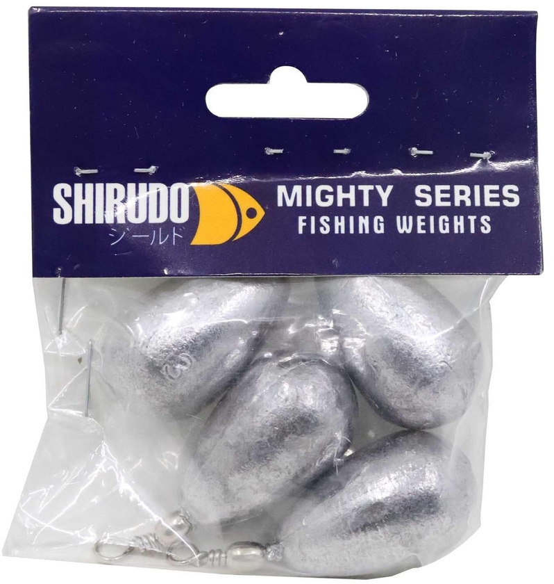 Shirudo Mighty Series Fishing Weights Silver Number 3 4 PCS