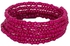 Fashion Pink Glass Seed Bead Bracelet With Metal Spiral