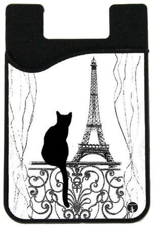 Eiffel Tower Printed Wallet Card Holder Black/White