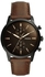 Men's Analog Round Wrist Watch With Leather Strap FS5437