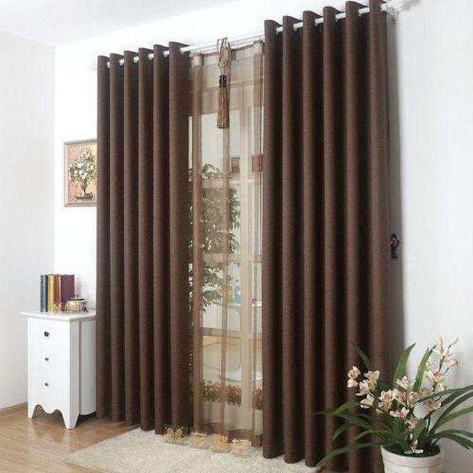 Chocolate Curtain (2Panels) + 1m FREE SHEER