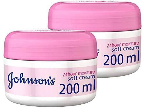 JOHNSON'S Body Cream 24 Hour Soft Moisturizing, Pack Of 2 X 200ml, Enriched With Shea Butter, Reduces Firm, Flaky And Dullness