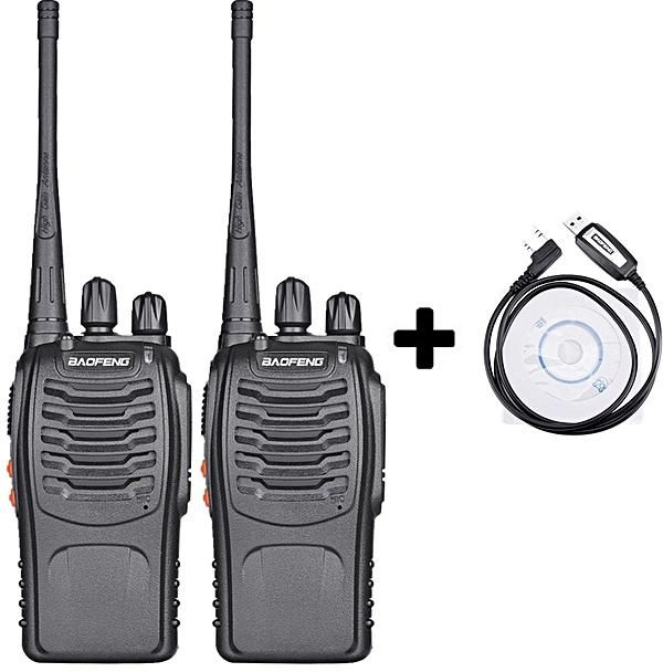 Generic 2PCS 888S Walkie Talkie Portable Radio Hotel Communicator Handheld Transceiver Cb Radio BF-888S Station GSJAW