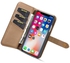 DG.MING Lambskin Detachable Horizontal Flip Magnetic Case For IPhone X, With Holder & Card Slots & Wallet (Brown)