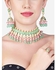 Zaveri Pearls Pink & Green Meenakari Cluster Beads Kundan Choker Necklace Earring & Ring Set For Women-ZPFK13538