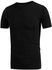 Sunshine New Men Short Sleeve V-neck Basic Tee Solid Casual T-shirt Slim Leisure Tops-Black