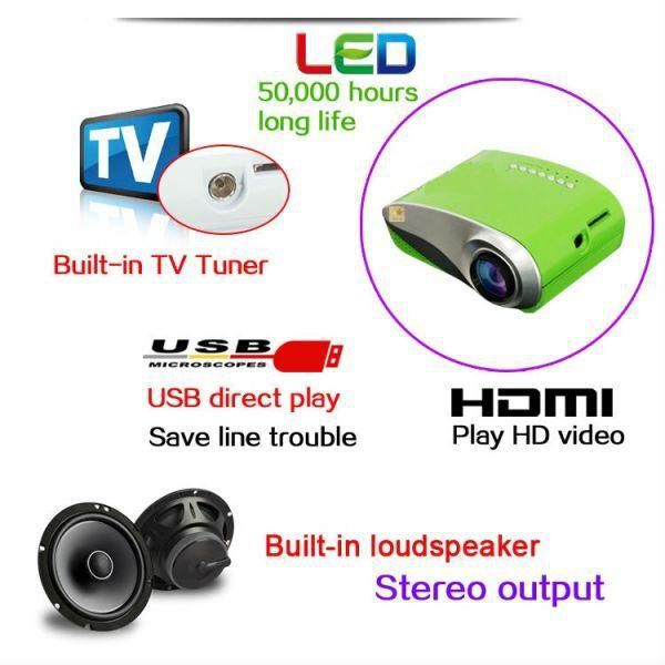 Led Projector Portable White Home Theater W/ Media Player  Usb Hdmi Vga Tv Supports 1080p -world Cup 2014 Launch – White