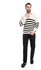 Andora Long Sleeves Striped Black & Cream Sweater