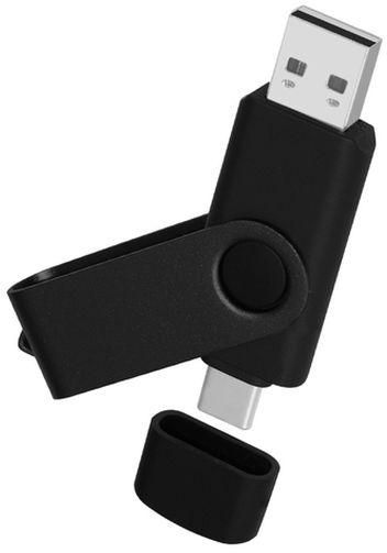 Metal USB 2.0 Flash Drive Type C OTG Pen Drive 8GB 128GB 64GB 32GB 16GB USB Stick 2.0 Pendrive For Type_C Device SmartPhone Logo(#black)