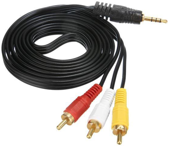Switch2com 3.5mm (M) to 3 RCA (M) Audio Video AV 1.2Meter Cable