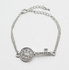 Tanos - Key Design With Cz Chain Bracelet In Silver Plated