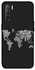 غطاء حماية واقٍ لجهاز أوبو رينو 3 طبعة لخريطة العالم بنمط مكتوب