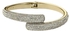 Michael Kors Gold Pave Crystals Hinged Bangle Bracelet