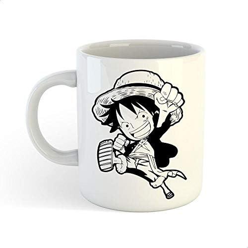 Fast Print Printed Mug, Luffy - Black and White