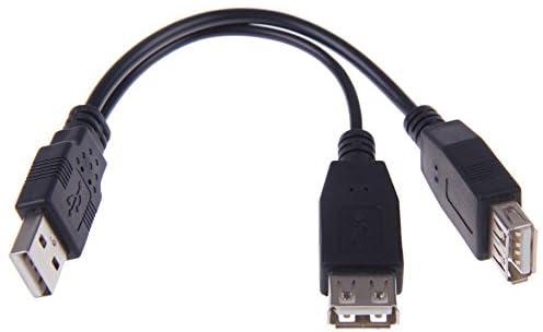 تشنيانغ USB 2.0 A ذكر الى بيانات مزدوجة USB 2.0 A انثى + كابل طاقة USB 2.0 A انثى 20 سم