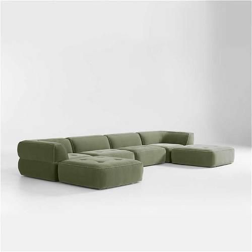 Angolare U-Shaped Sofa, 400 cm, Dark Green - MH110