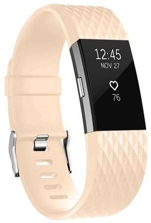 Replacement Strap Band Diamond Pattern for FITBIT Charge 2 Light Pink