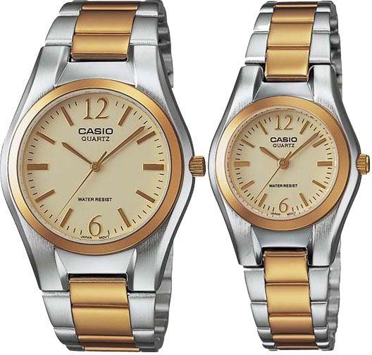 Casio His & Hers Gold Dial Two Tone Stainless Steel Band Couple Watch - MTP/LTP-1253SG-9