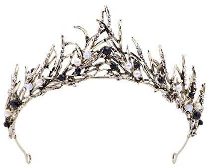 Vintage Princess Hair Crown Handmad Gold Leaf Tiara Pearl Bridal Crown Wedding Tiaras Hair Accessory