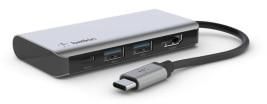 Belkin CONNECT™ USB-C 4-in-1 Multiport Adapter AVC006btSGY Grey