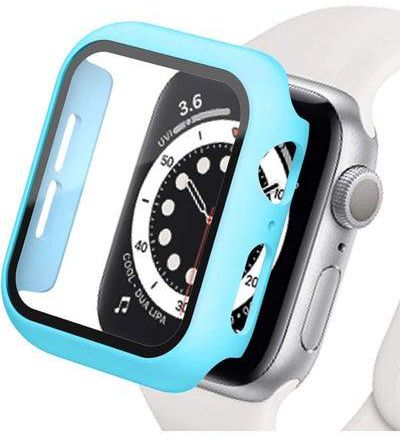 Protective Case Cover With Tempered Glass Screen Protector For 40mm Apple Watch Series 4/5/6/SE Blue