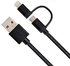 Worth VC Shielded Nylon Fast Charging / Data Sync 2 In 1 Mobile Cable for Android Mobiles And iPhones - 1000mm