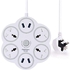 URbantin Extension Lead with USB Slots 3M Power Cable, 4 Gang Socket Extension with 4 USB Ports for Office Home Electrical Accessories (White)
