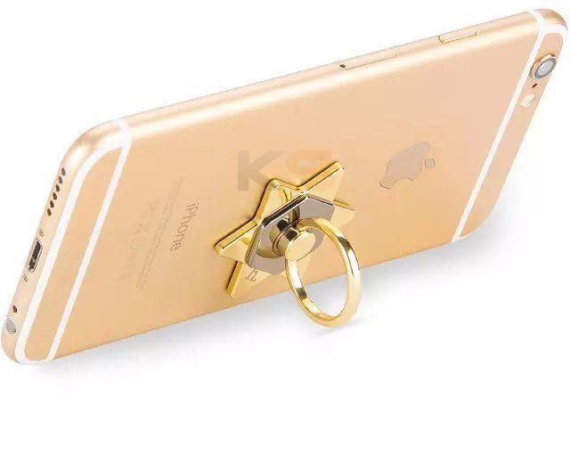 HOCO CPH05-B Holder Hook Universal Mobile Phone 3D Metal Ring Stand Holder Mount Holder Finger Grip Stand for iPhone-Gold