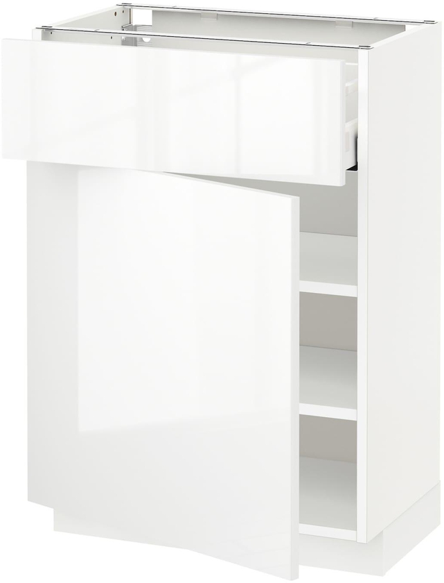 METOD / MAXIMERA Base cabinet with drawer/door - white/Ringhult white 60x37 cm