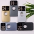 Iphone 15 Pro - Metallic Color Silicone Cover With Camera Lens Protector - Black