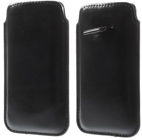 PU Leather Sleeve Pouch Shell for iPhone 6 - Size 13.5 x 7.5cm – Black