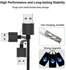 كيبل شحن USB مغناطيسي، كابل مايكرو USB نوع سي لايتنينج مع مصباح LED متوافق مع ايفون واندرويد نوع سي وسامسونج وهواوي (3 في 1)