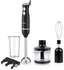 Saachi NL-CH-4268-BK 4in1 Hand Blender, 2 speed operation, Beater, whisk & dough attachments, Stainless steel blade, 600ml plastic jar