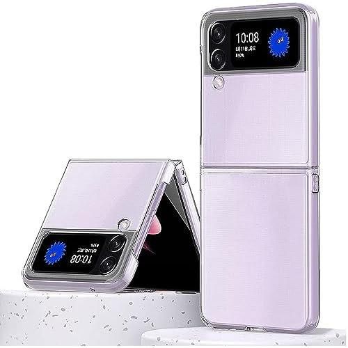 Slim Case Compatible with Samsung Galaxy Z Flip 4, Premium Thin Transparent Hard PC with Non-Slip Grip Protective Phone Cover for Z Flip4 5G (2022) - Clear