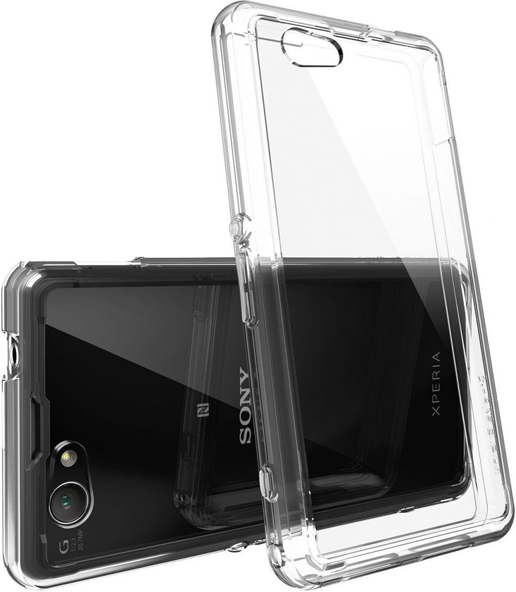 حافظة متينة ممتصة للصدمات من رينجكي فيوجن مع واقي شاشة من اوزون لهواتف اكسبيريا Z1 كومباكت/ميني - تصميم كريستال