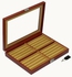 Laveri 20 Piece Genuine Leather Pen Case Storage and Fountain Pen , Chain, Braslets Organizer Box with Key Lock CHERRY