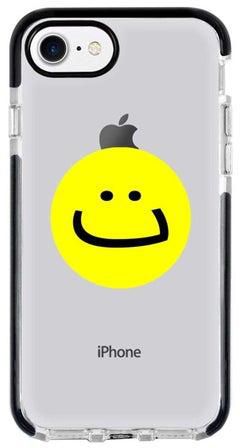 غطاء حماية من سلسلة إمباكت برو بطبعة وجه ضاحك بتصميم على شكل حرف 'ت' لهاتف أبل آيفون 7 شفاف/أصفر/أسود