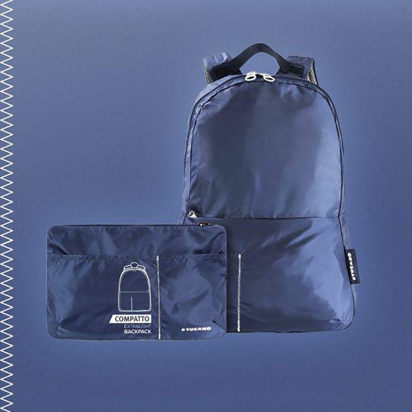 Foldable laptop backpack - blue